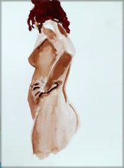 Nude – watercolour by Peter Gulian