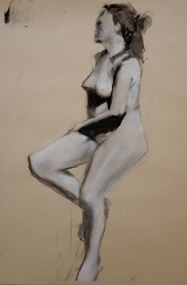 Nude – charcoal by Peter Gulian