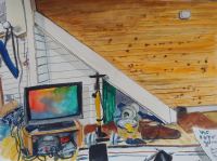 Lockdown – watercolour by Peter Gulian