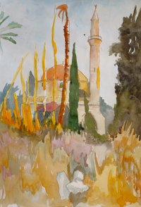 Teke mosque – watercolour by Peter Gulian