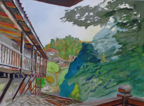 Kakopetria – watercolour by Peter Gulian
