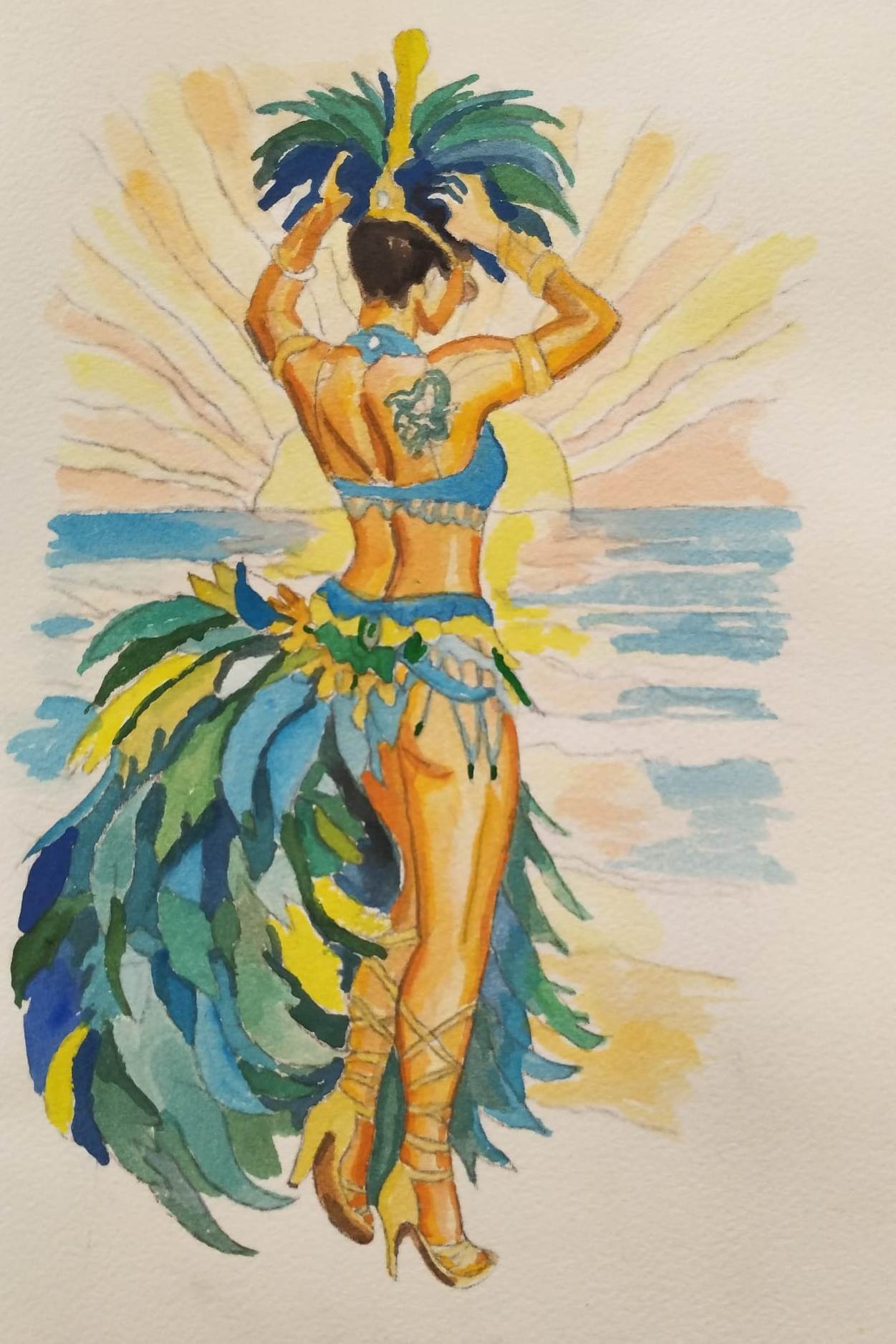 Alena – watercolour by Peter Gulian