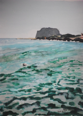 Seongsan watercolour painting by Peter Gulian